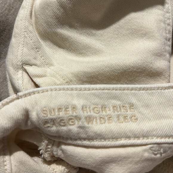 American Eagle AE Dreamy Drape Super High Rise Baggy Wide Leg Pant Stretch Cream - Picture 10 of 10